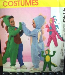 4145 MCCALLS CUTE DINOSAURS JUMPSUIT HOOD COSTUME PATTERN 3-8